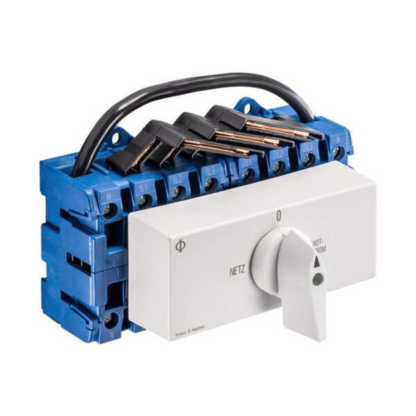 Commutateur dalimentation de secours NETZ-0, 4 pôles, 63 A, 22 kW
